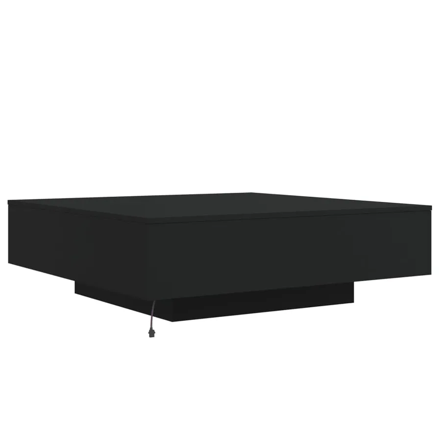 Table basse avec lumières LED noir 100x100x31 cm - 8