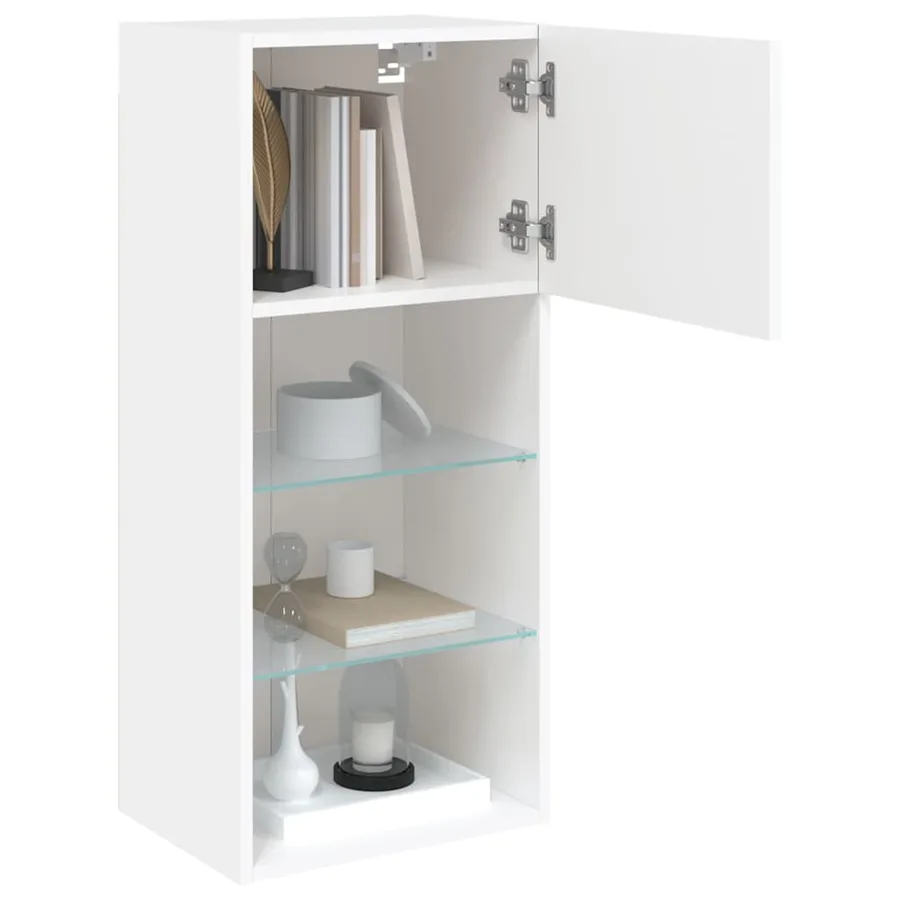 Meubles TV avec lumières LED 2 pcs blanc 40,5x30x90 cm - 5
