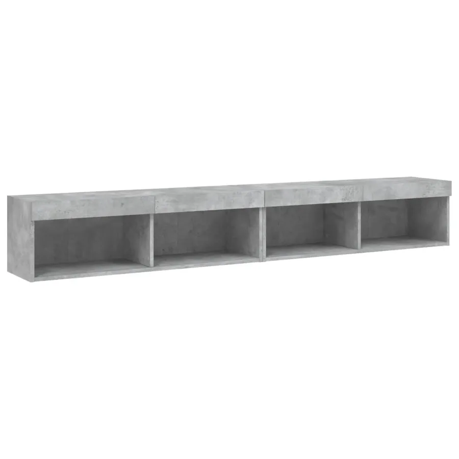 Meubles TV avec lumières LED 2 pcs gris béton 100x30x30 cm - 7