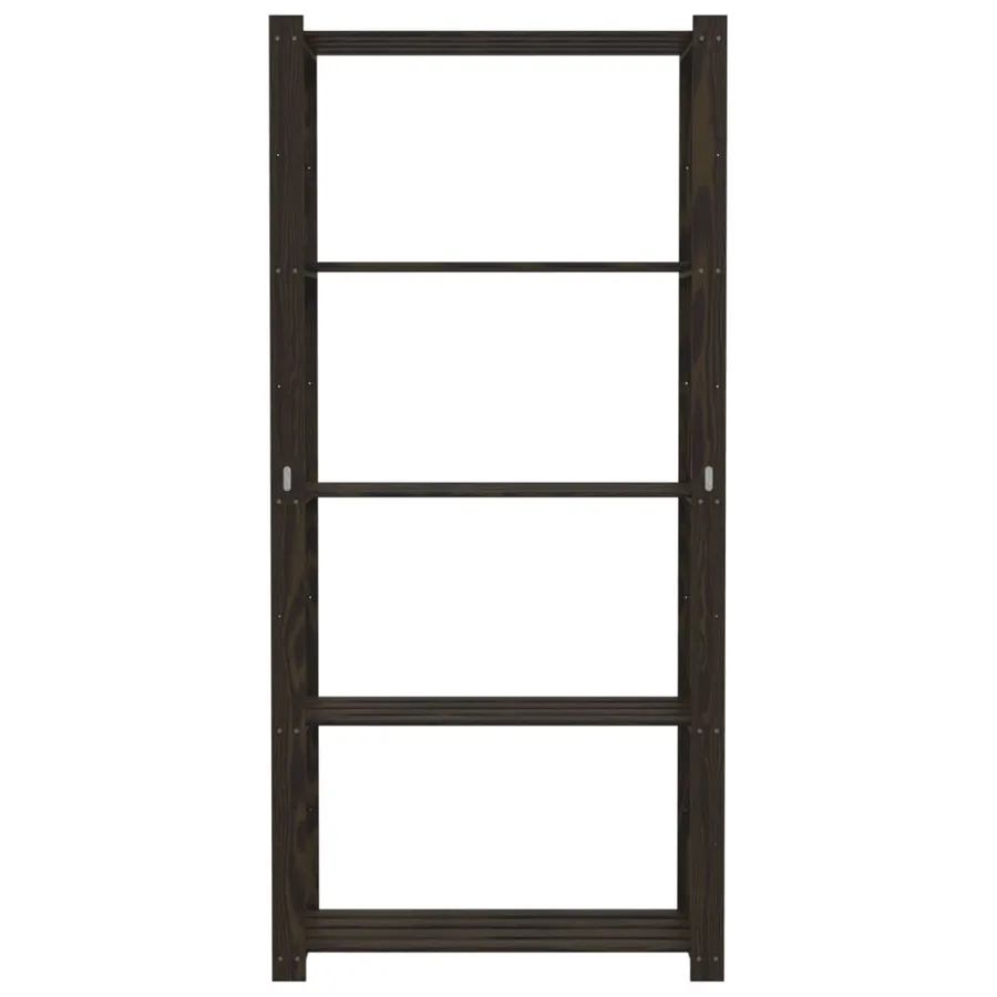 Support de rangement à 5 niveaux noir 80x38x170 cm bois pin - 3