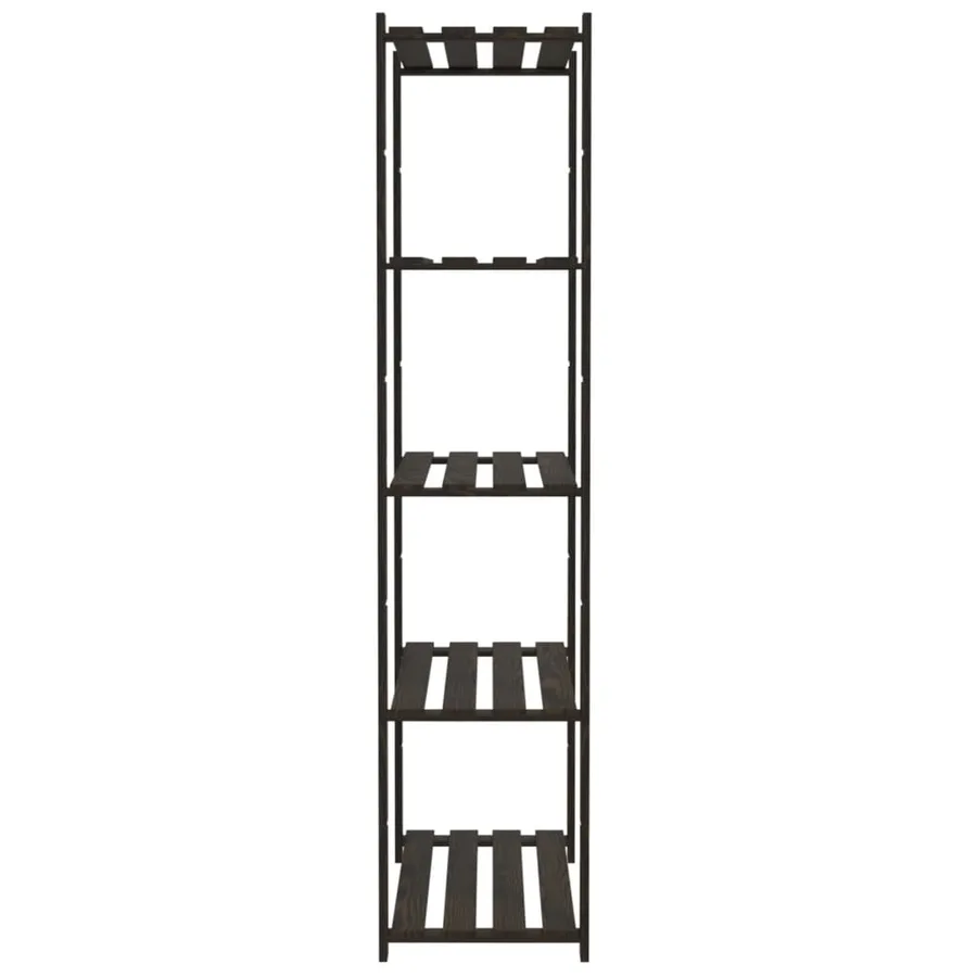 Support de rangement à 5 niveaux noir 80x38x170 cm bois pin - 4