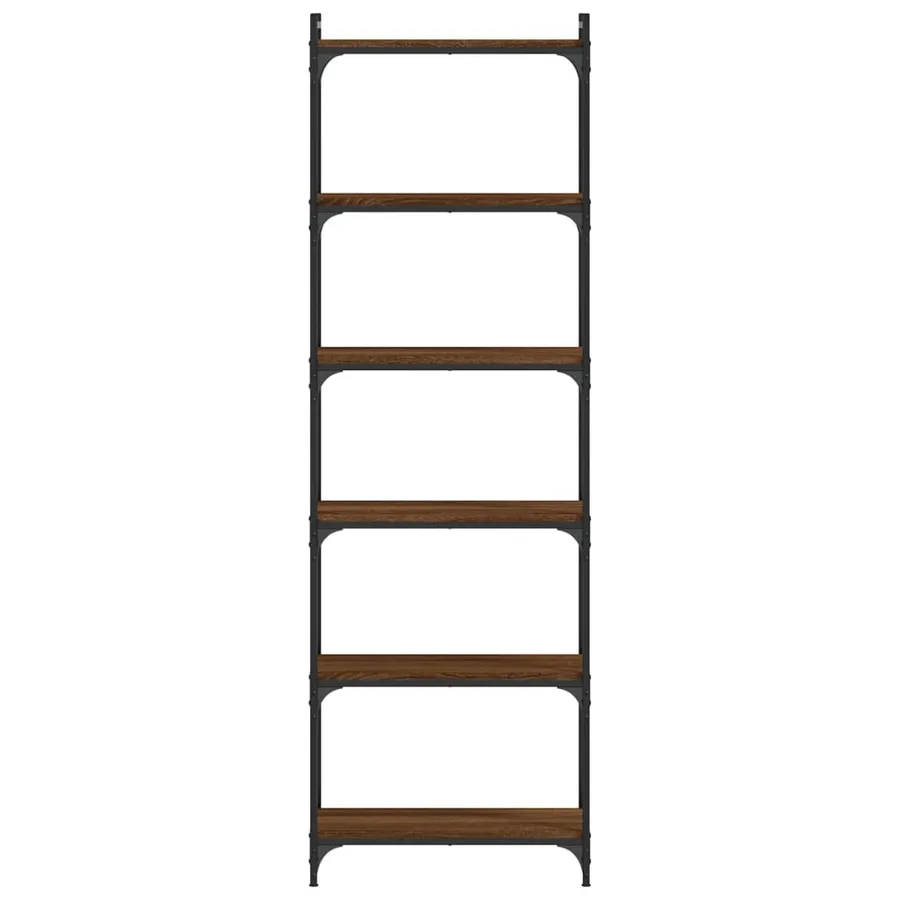 Bibliothèque 6 niveaux chêne marron 60x30x188cm bois ingénierie - 4