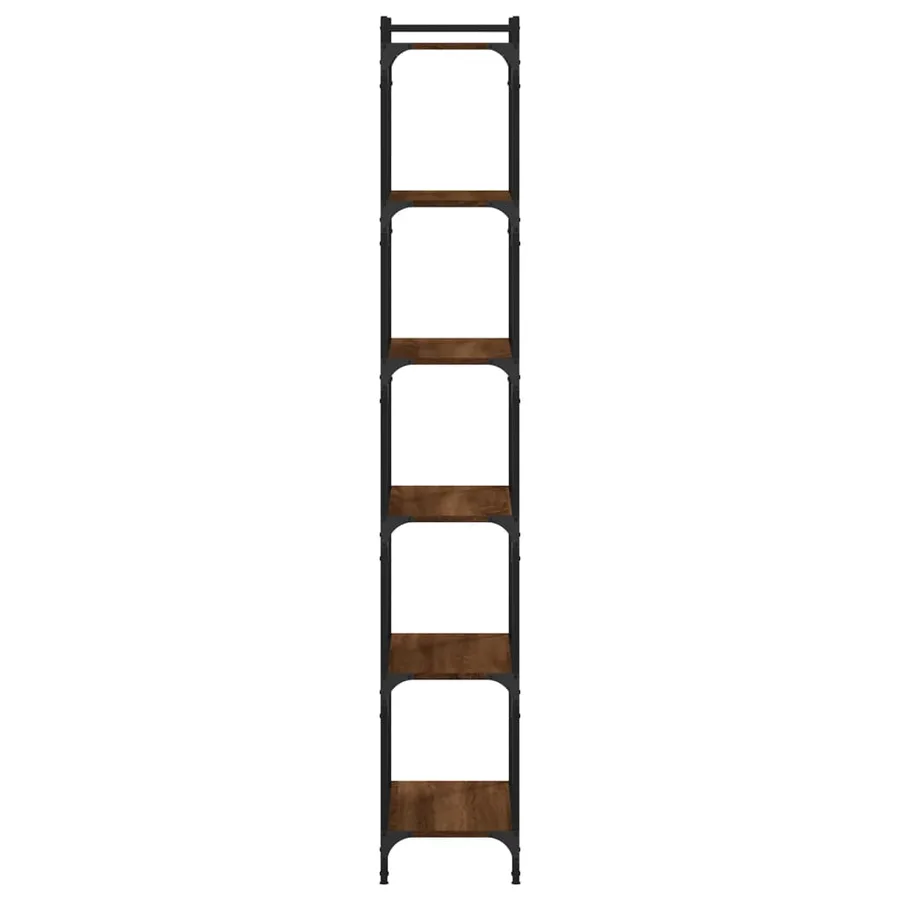 Bibliothèque 6 niveaux chêne marron 60x30x188cm bois ingénierie - 5