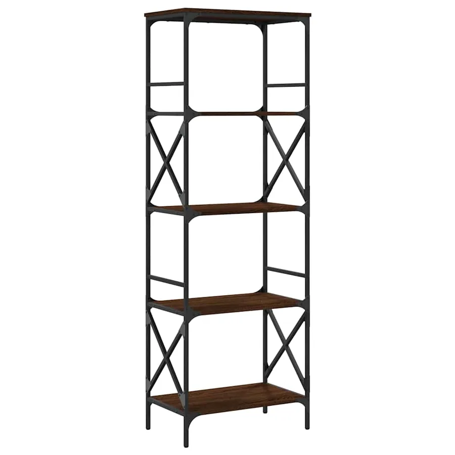 Bibliothèque à 5 niveaux chêne marron 59x35x171 cm - 6