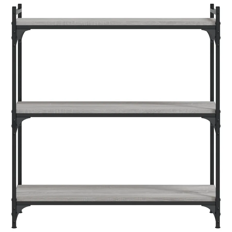Bibliothèque 3 niveaux sonoma gris 80x30x86cm bois d'ingénierie - 4
