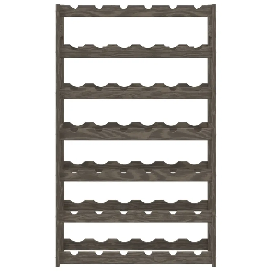 Casier à bouteilles pour 42 bouteilles gris bois pin solide - 3