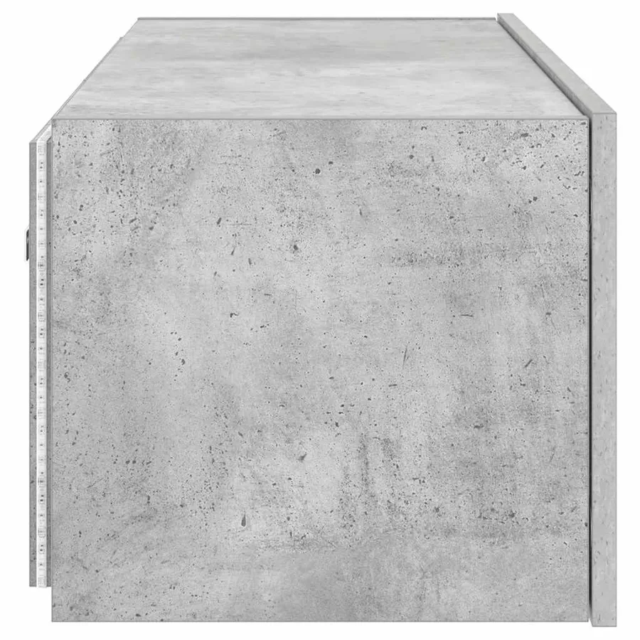 Meuble TV mural avec lumières LED gris béton 80x35x31 cm - 10