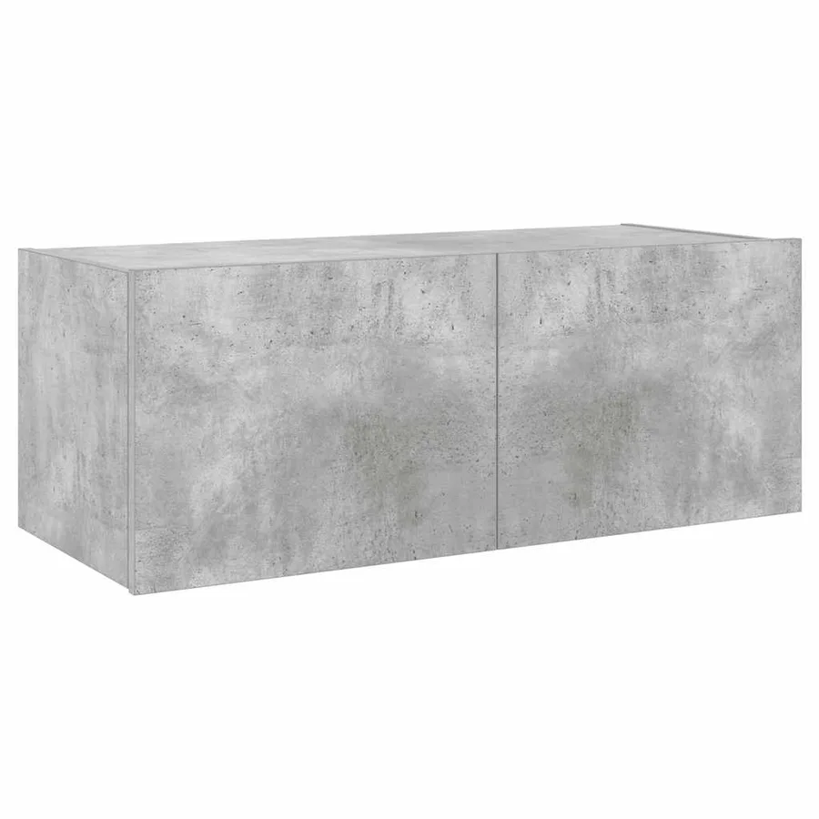 Meuble TV mural avec lumières LED gris béton 80x35x31 cm - 7