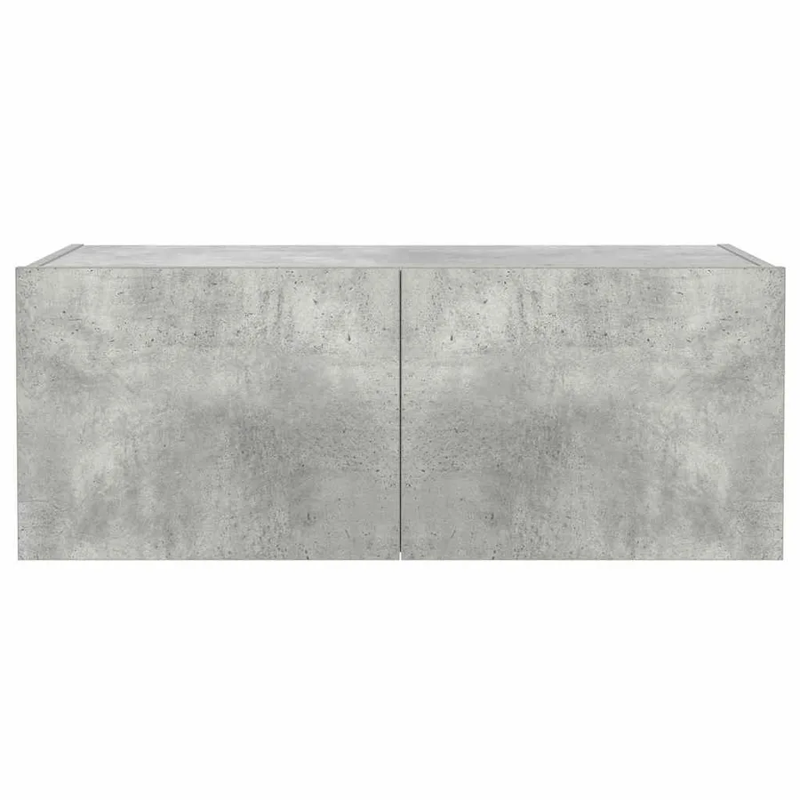 Meuble TV mural avec lumières LED gris béton 80x35x31 cm - 9