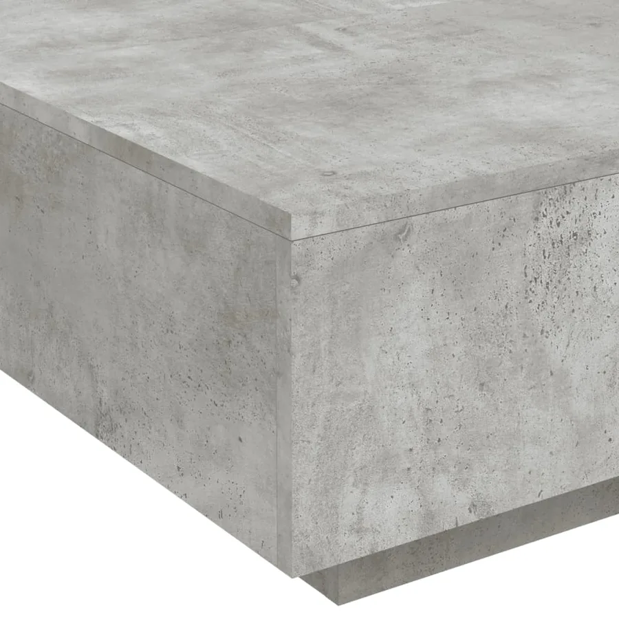 Table basse avec lumières LED gris béton 80x80x31 cm - 10