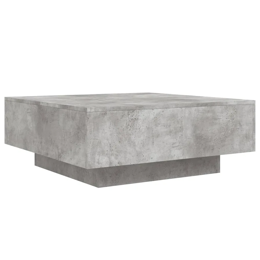 Table basse avec lumières LED gris béton 80x80x31 cm - 3