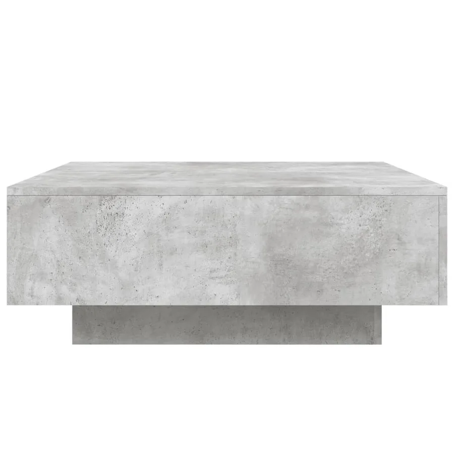 Table basse avec lumières LED gris béton 80x80x31 cm - 7