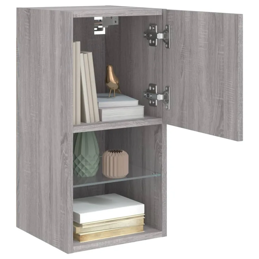 Meubles TV avec lumières LED 2 pcs sonoma gris 30,5x30x60 cm - 5