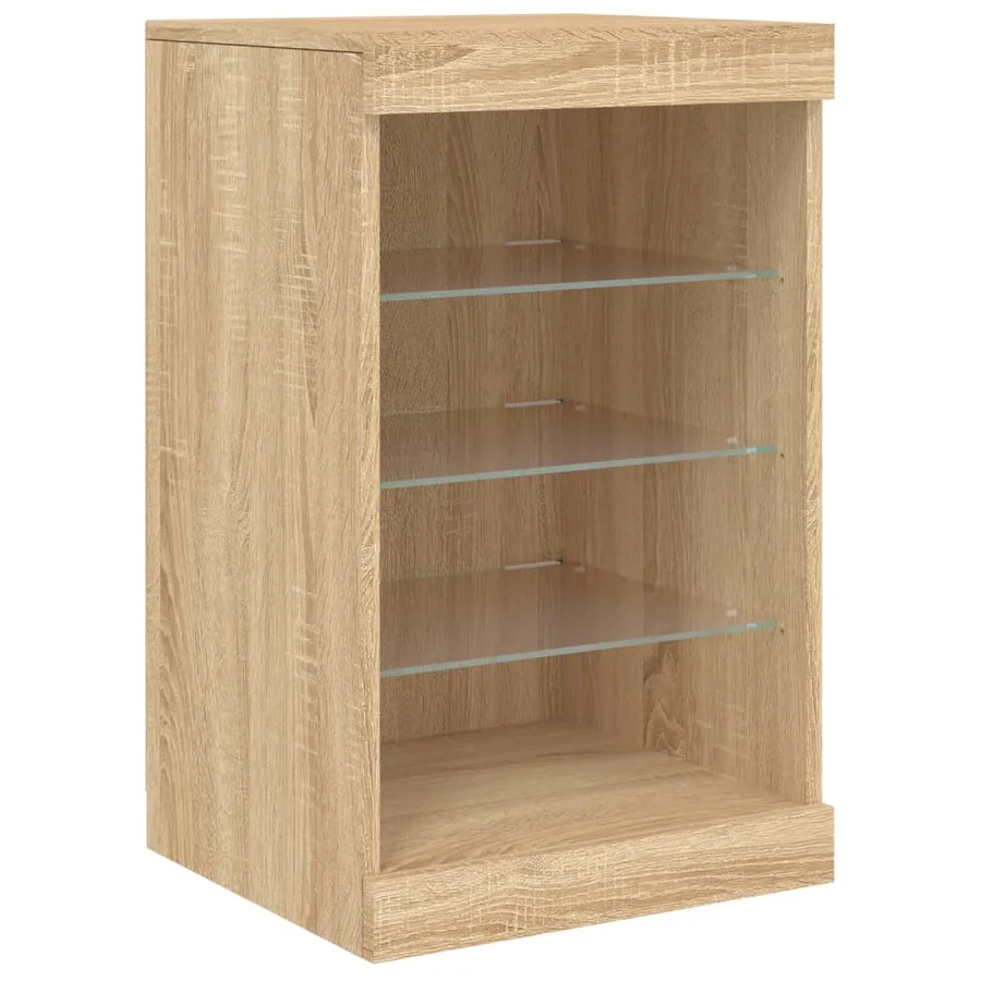 Buffet avec lumières LED chêne sonoma 123x37x67 cm - 10
