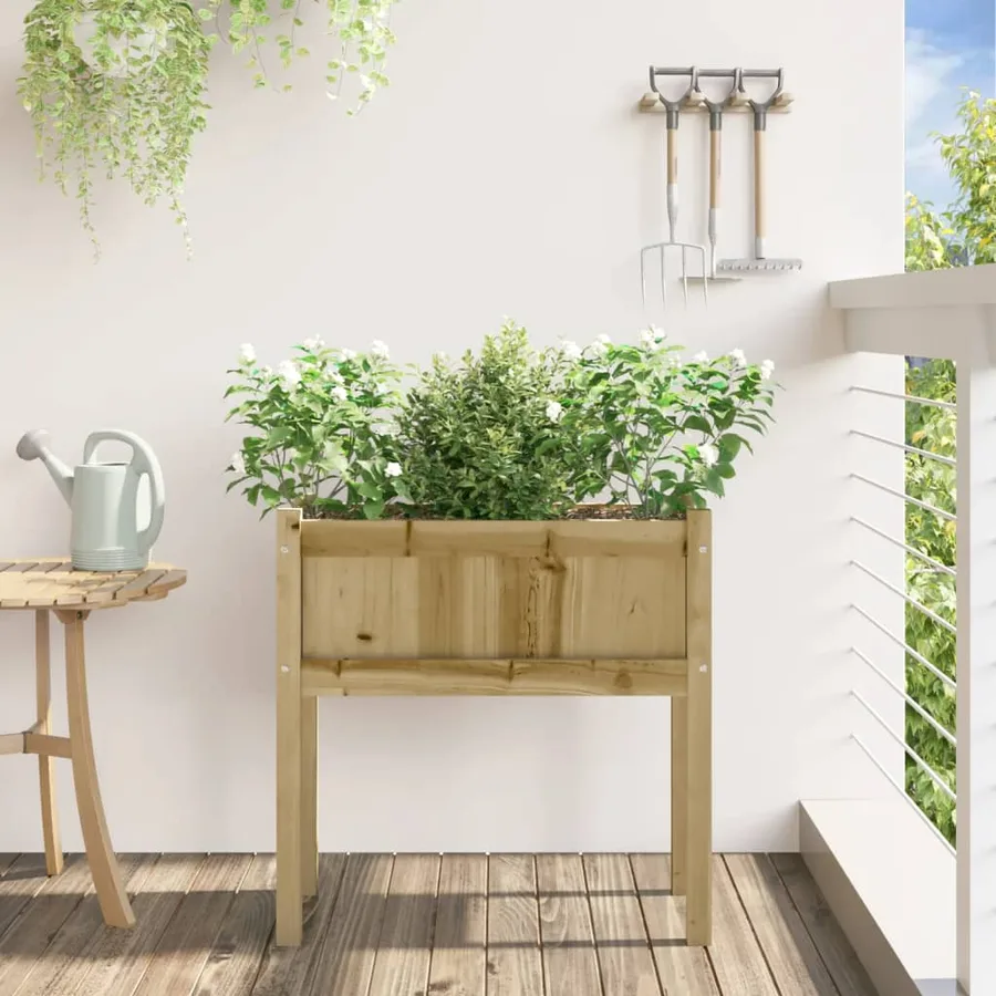 Jardinière avec pieds 70x31x70 cm bois de pin imprégné - 3