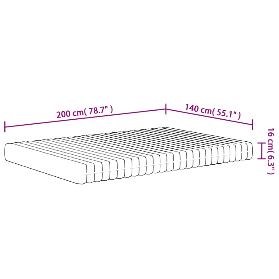 Matelas en mousse moyennement doux 140x200 cm - 8
