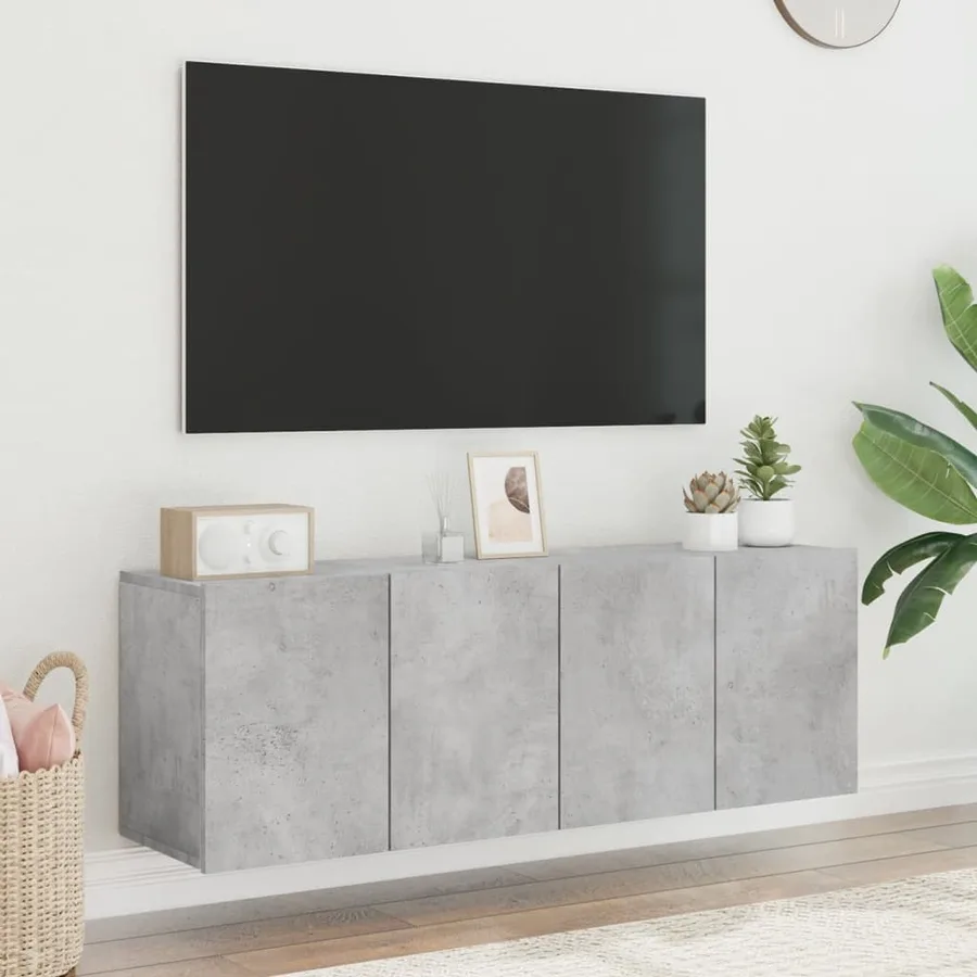 Meubles TV muraux 2 pcs gris béton 60x30x41 cm - 4