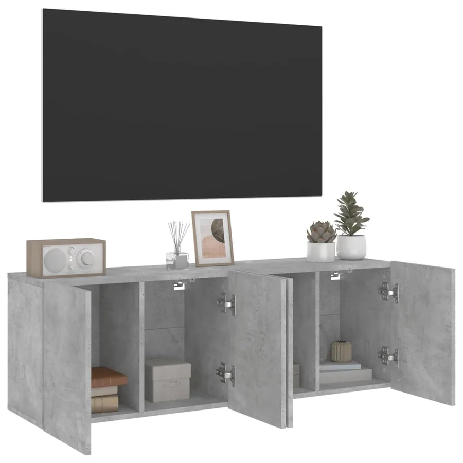 Meubles TV muraux 2 pcs gris béton 60x30x41 cm - 5