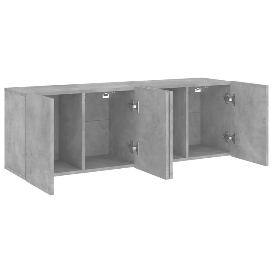 Meubles TV muraux 2 pcs gris béton 60x30x41 cm - 6