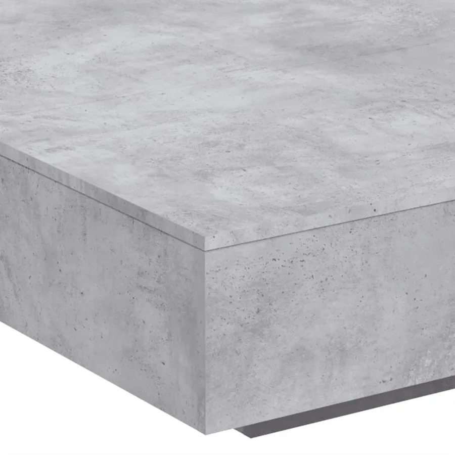 Table basse gris béton 100x100x31 cm bois d'ingénierie - 8