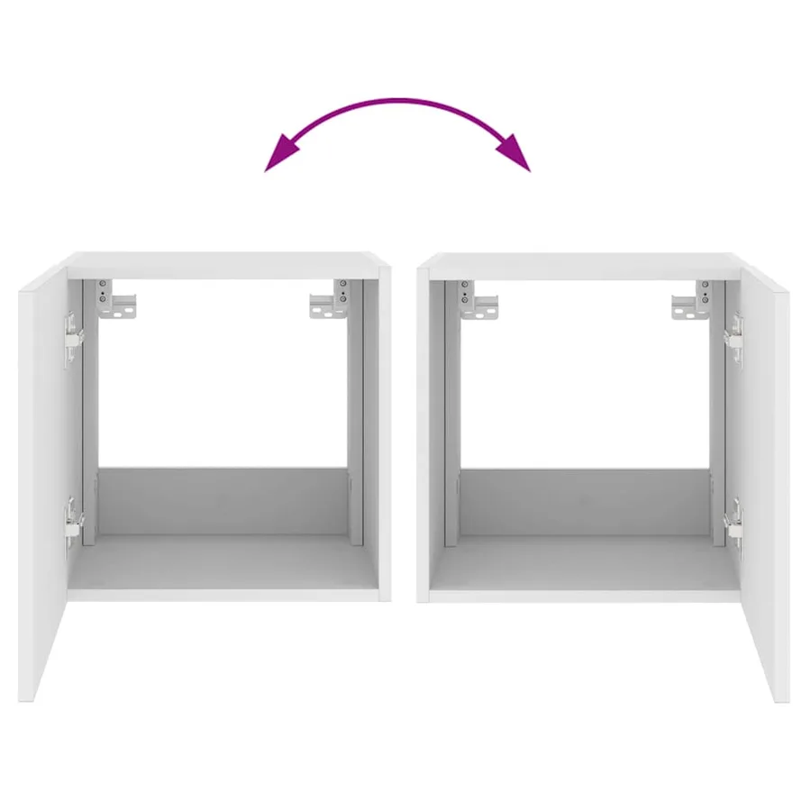 Meubles TV muraux avec lumières LED 2 pcs blanc 40,5x35x40 cm - 13