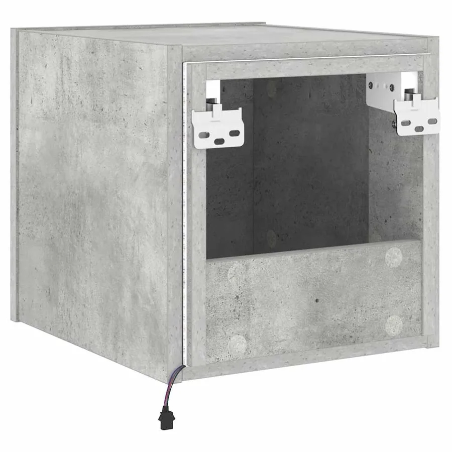 Meuble TV mural avec lumières LED gris béton 30,5x35x30 cm - 11