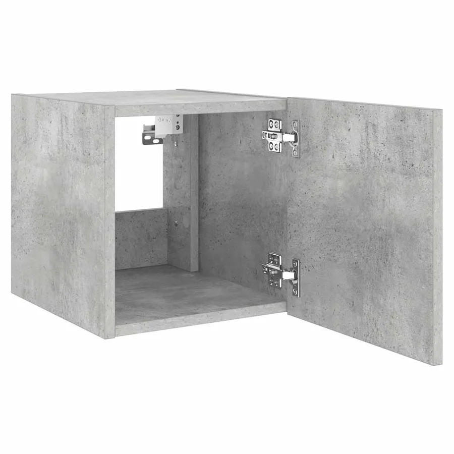 Meuble TV mural avec lumières LED gris béton 30,5x35x30 cm - 8