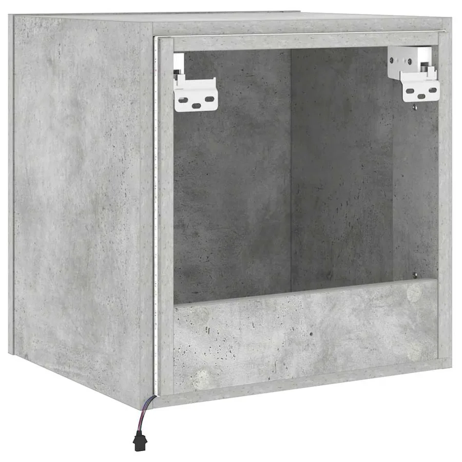Meubles TV muraux et lumières LED 2pcs gris béton 40,5x35x40 cm - 14