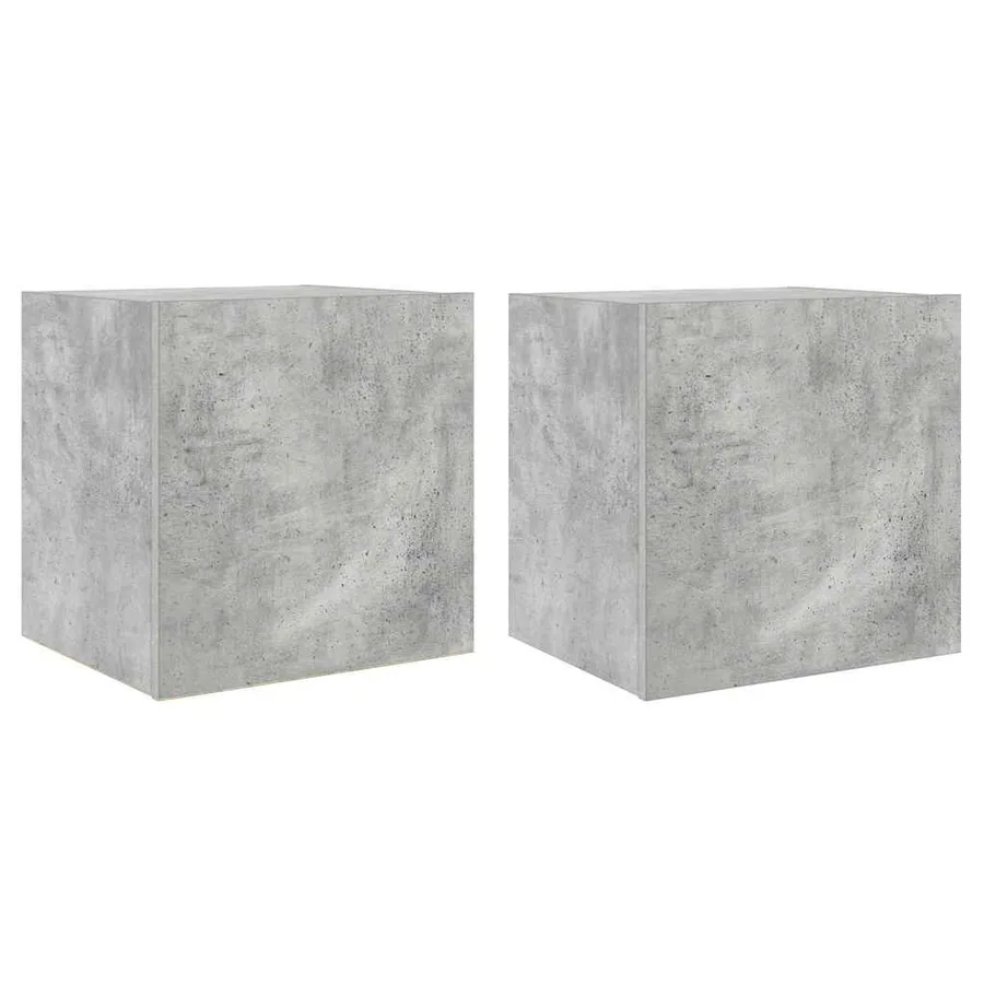 Meubles TV muraux et lumières LED 2pcs gris béton 40,5x35x40 cm - 2