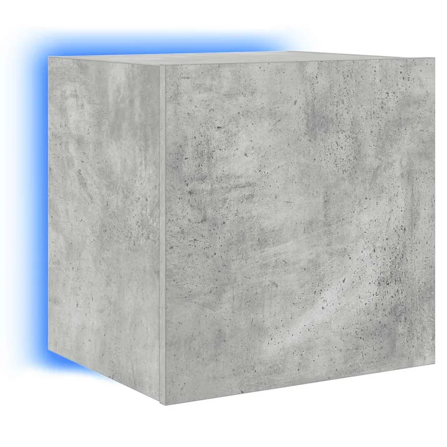 Meubles TV muraux et lumières LED 2pcs gris béton 40,5x35x40 cm - 9