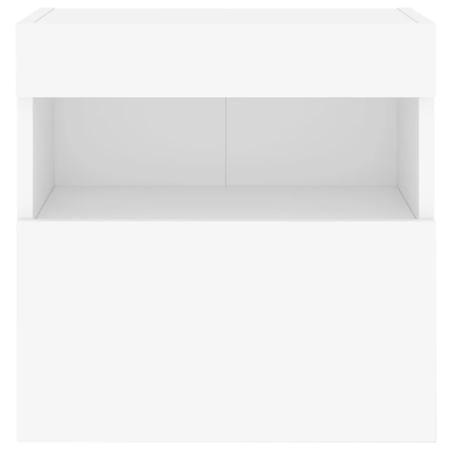 Meuble TV mural avec lumières LED blanc 40x30x40 cm - 9