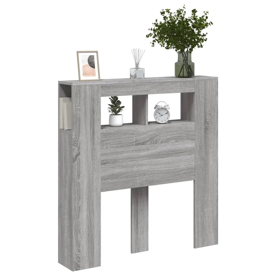 Tête de lit à LED sonoma gris 100x18,5x103,5 cm bois ingénierie - 12