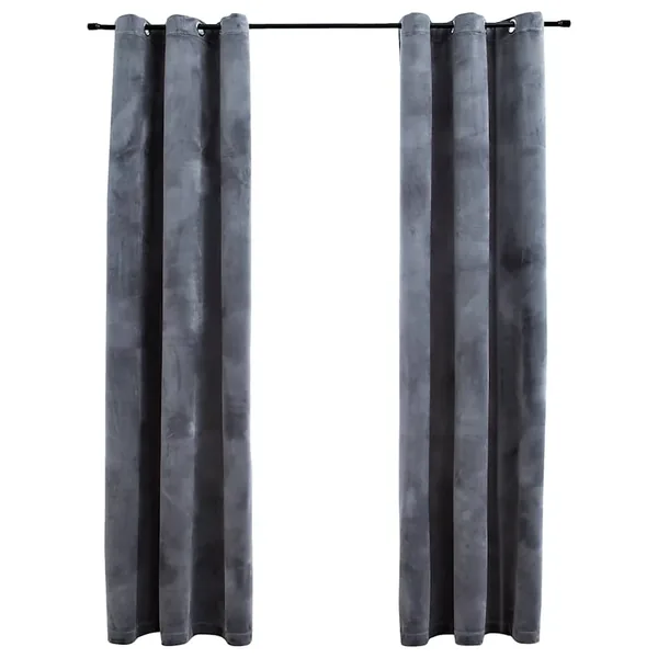 Rideaux occultants et anneaux 2 pcs anthracite 94x241cm velours