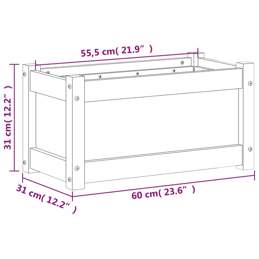 Jardinières 2 pcs bois massif douglas - 12
