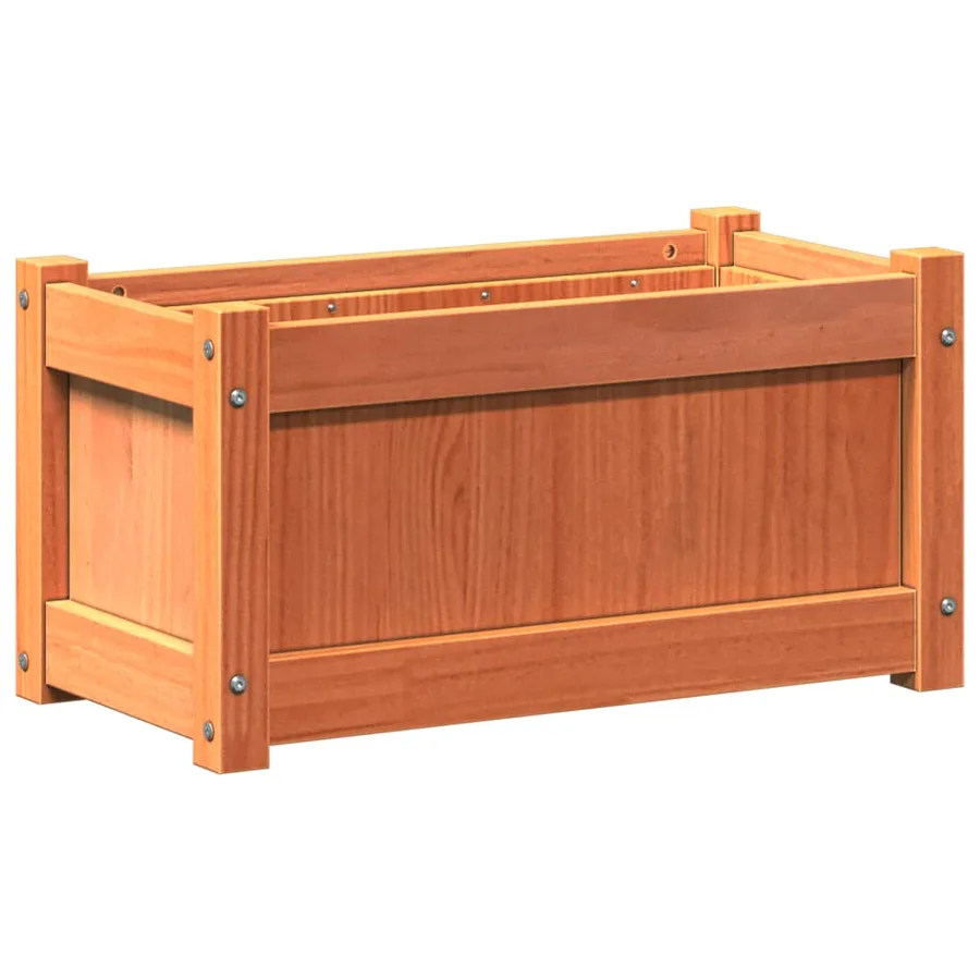 Jardinières 2 pcs cire marron bois de pin massif - 5