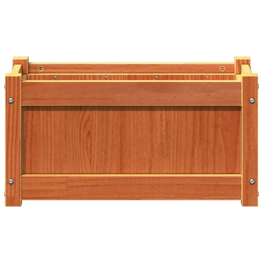 Jardinières 2 pcs cire marron bois de pin massif - 6