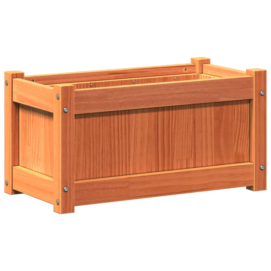 Jardinières 2 pcs cire marron bois de pin massif - 8
