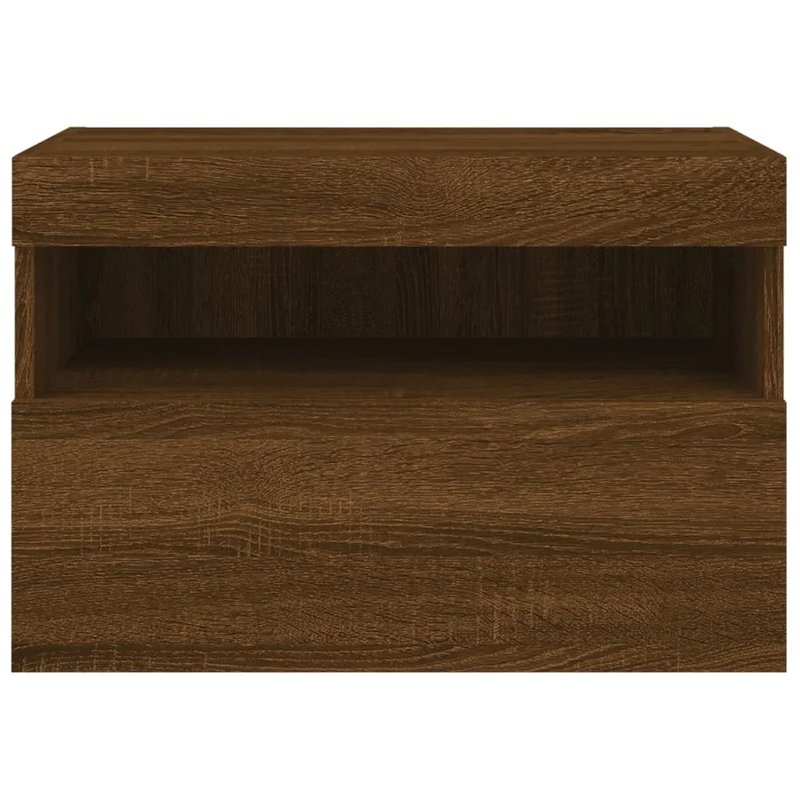 Meuble TV mural avec lumières LED chêne marron 60x30x40 cm - 9