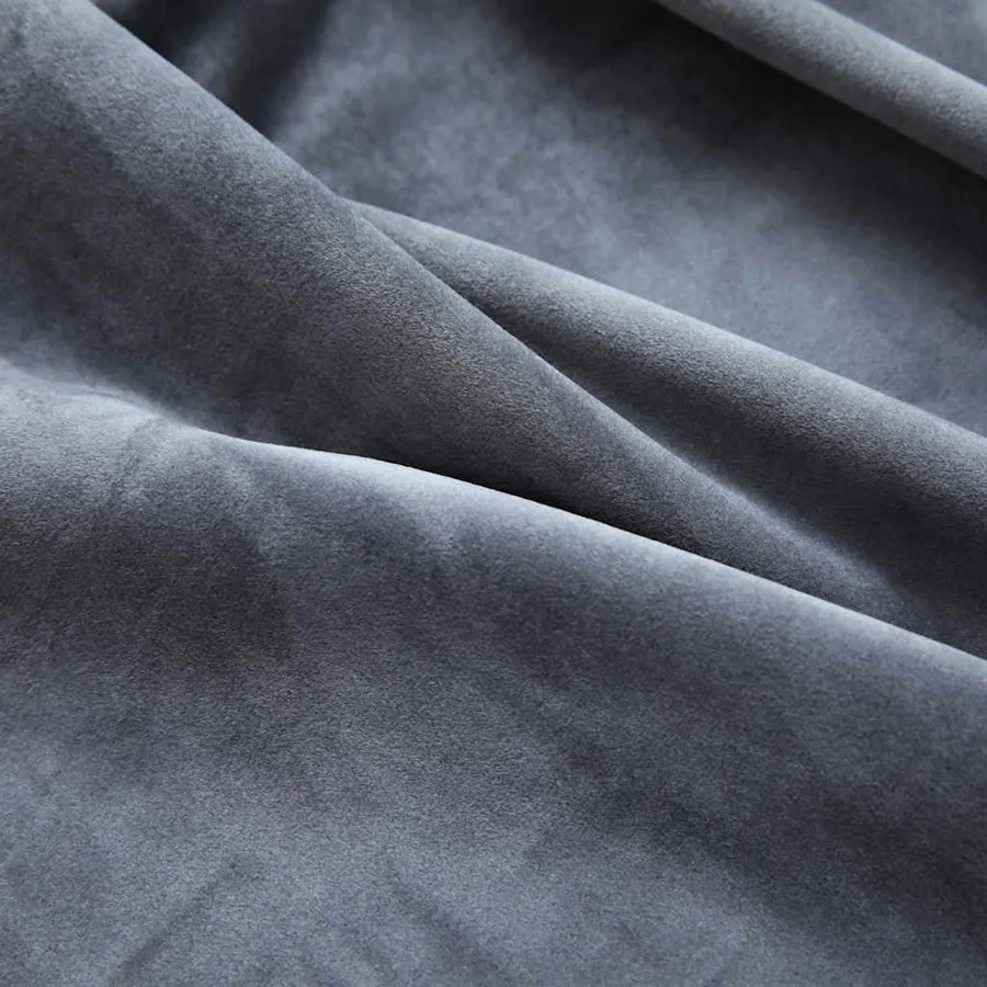 Rideaux occultants et anneaux 2 pcs anthracite 94x160cm velours - 3