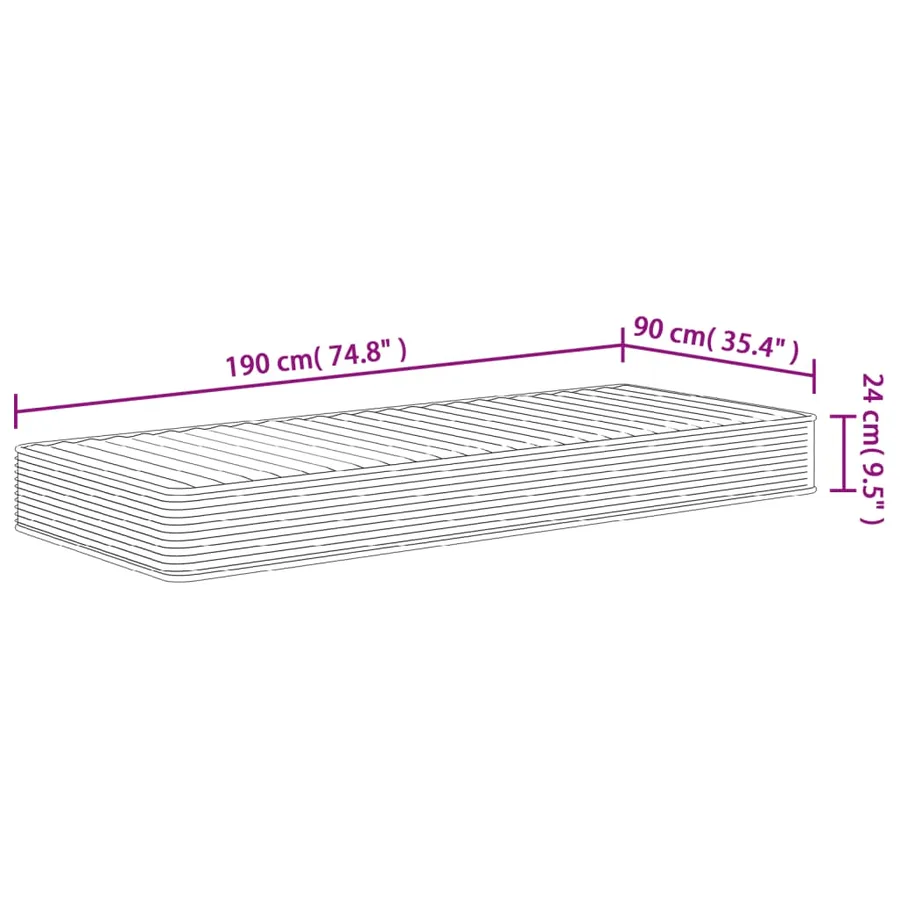 Matelas en mousse moyennement doux 90x190 cm - 9