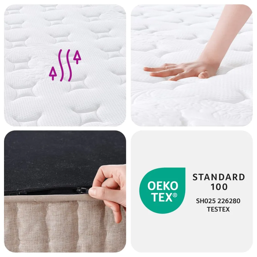 Matelas à ressorts ensachés moyen 90x200 cm - 8