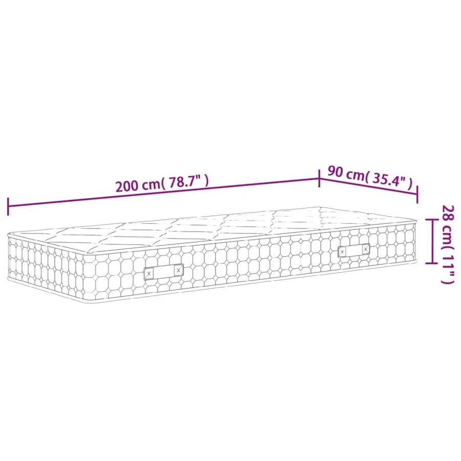 Matelas à ressorts ensachés moyen 90x200 cm - 9
