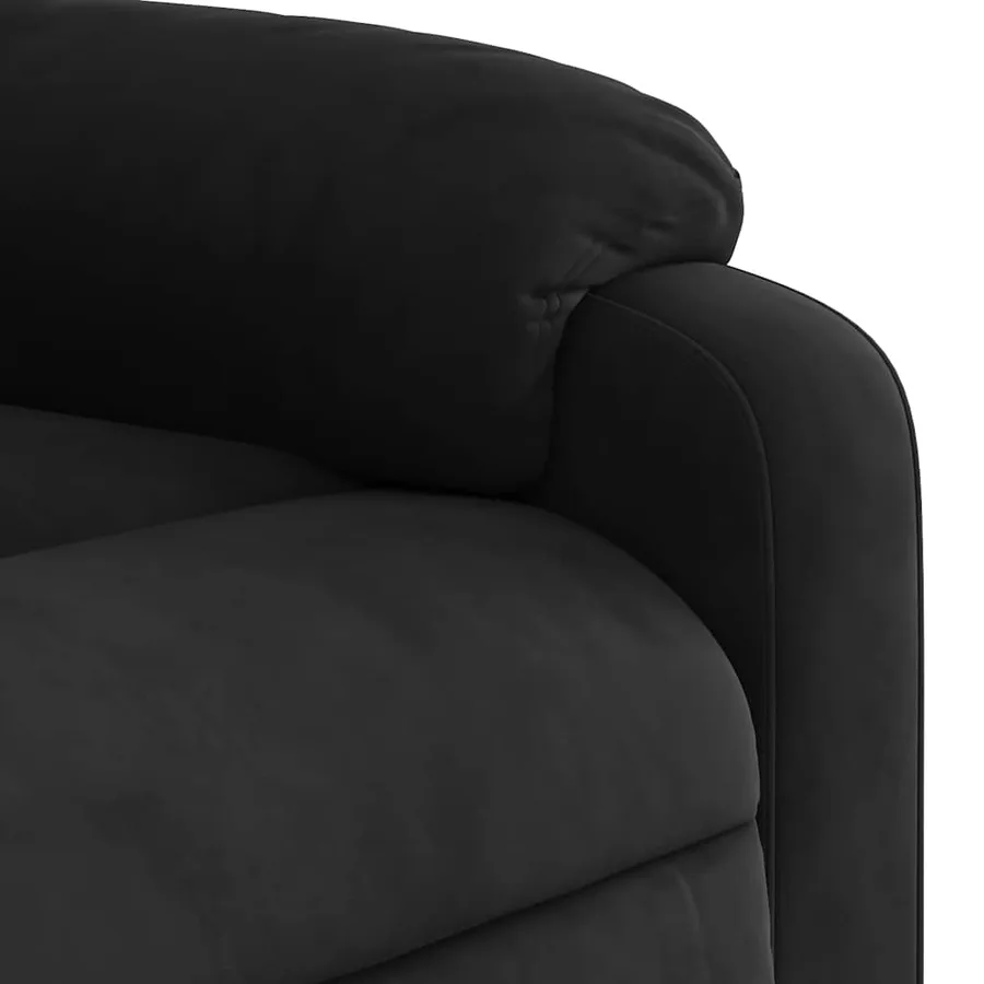Fauteuil inclinable de massage noir tissu microfibre - 10