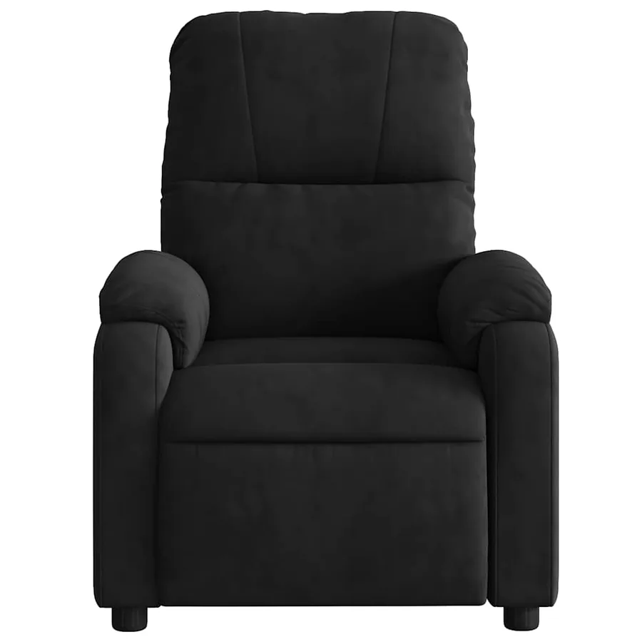 Fauteuil inclinable de massage noir tissu microfibre - 8