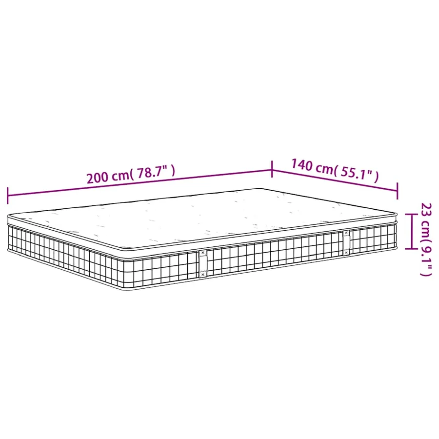 Matelas à ressorts bonnell moyen 140x200 cm - 7