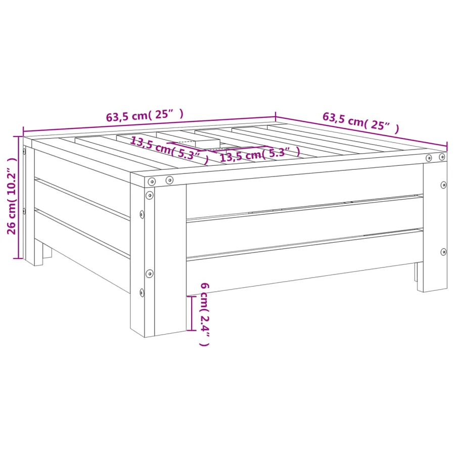 Couvercle de base de parasol blanc bois massif de pin - 9