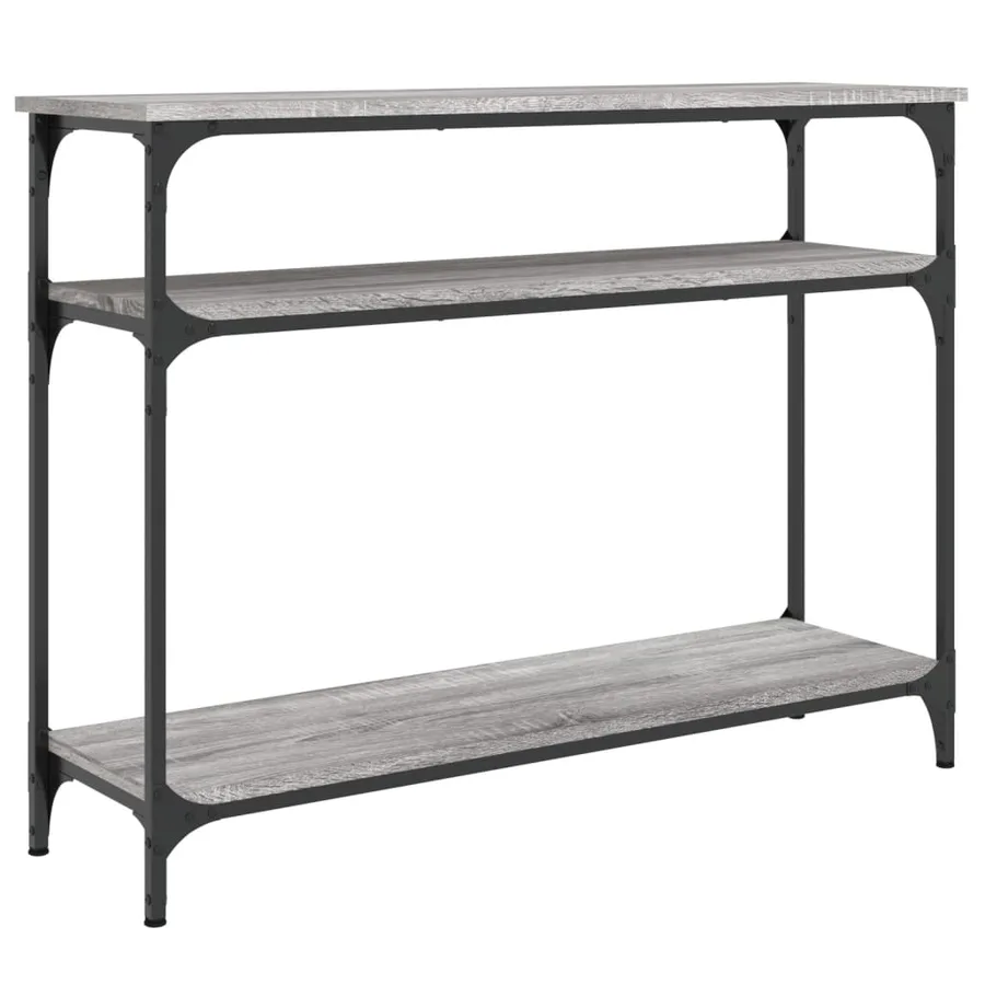 Table console sonoma gris 100x29x75 cm bois d'ingénierie - 2