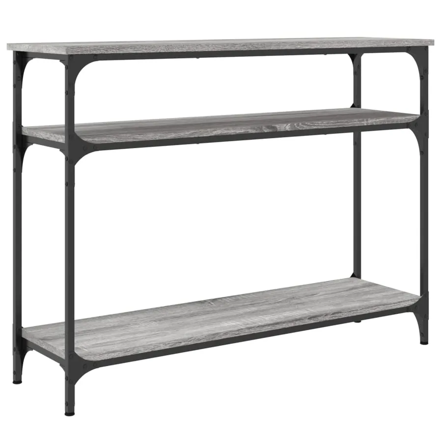 Table console sonoma gris 100x29x75 cm bois d'ingénierie - 6