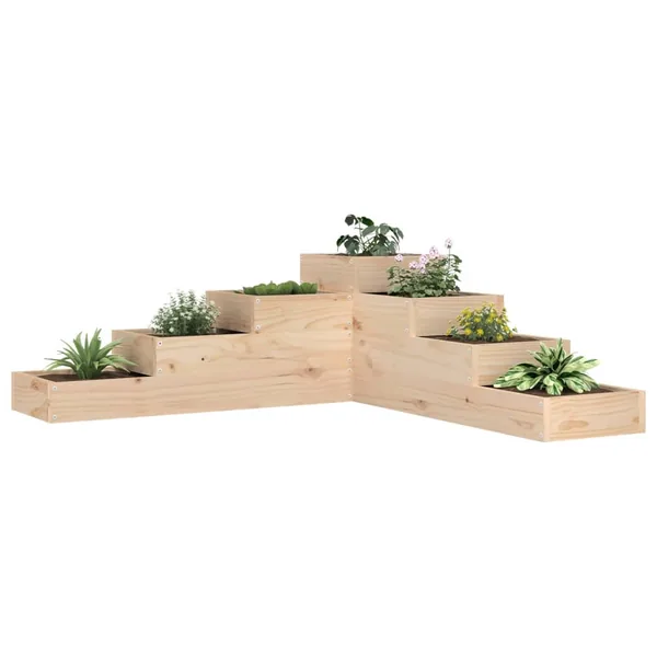Jardinière de jardin à 4 niveaux 106 x 104,5 x 36 cm Bois de pin massif