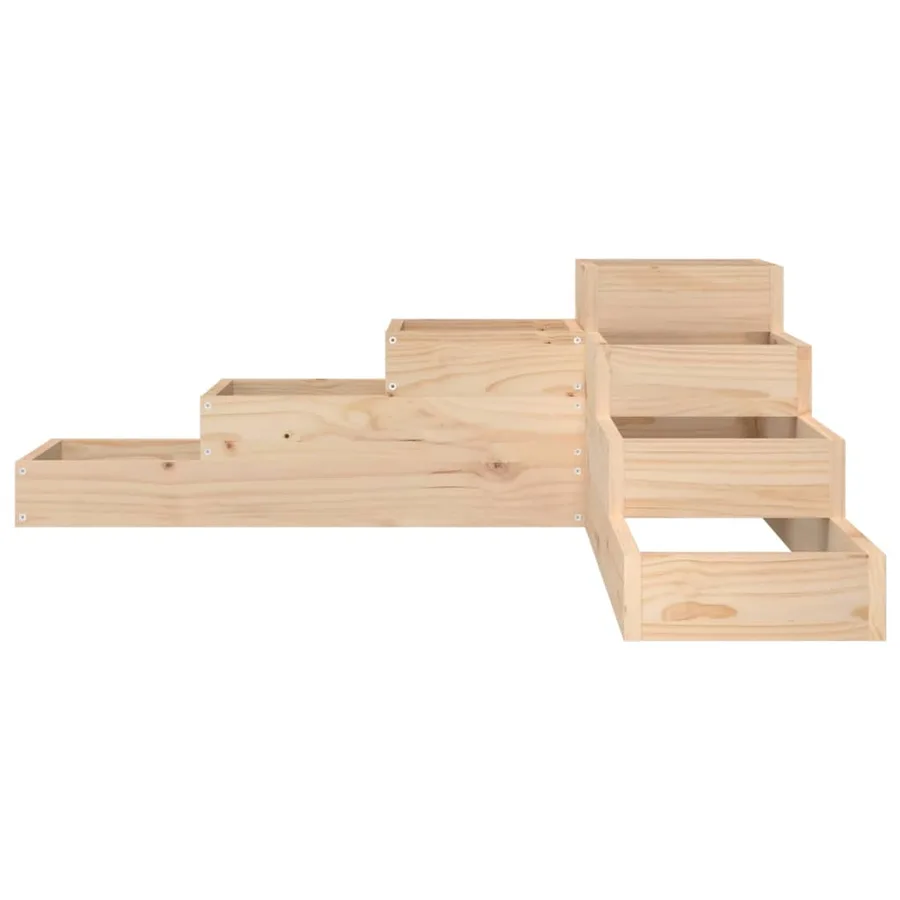 Jardinière de jardin à 4 niveaux 106 x 104,5 x 36 cm Bois de pin massif - 4